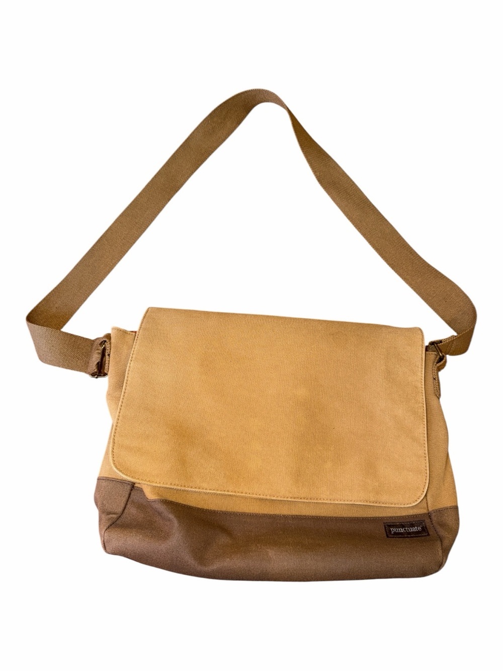 Pacsafe Tan and Brown Canvas Messenger Bag
